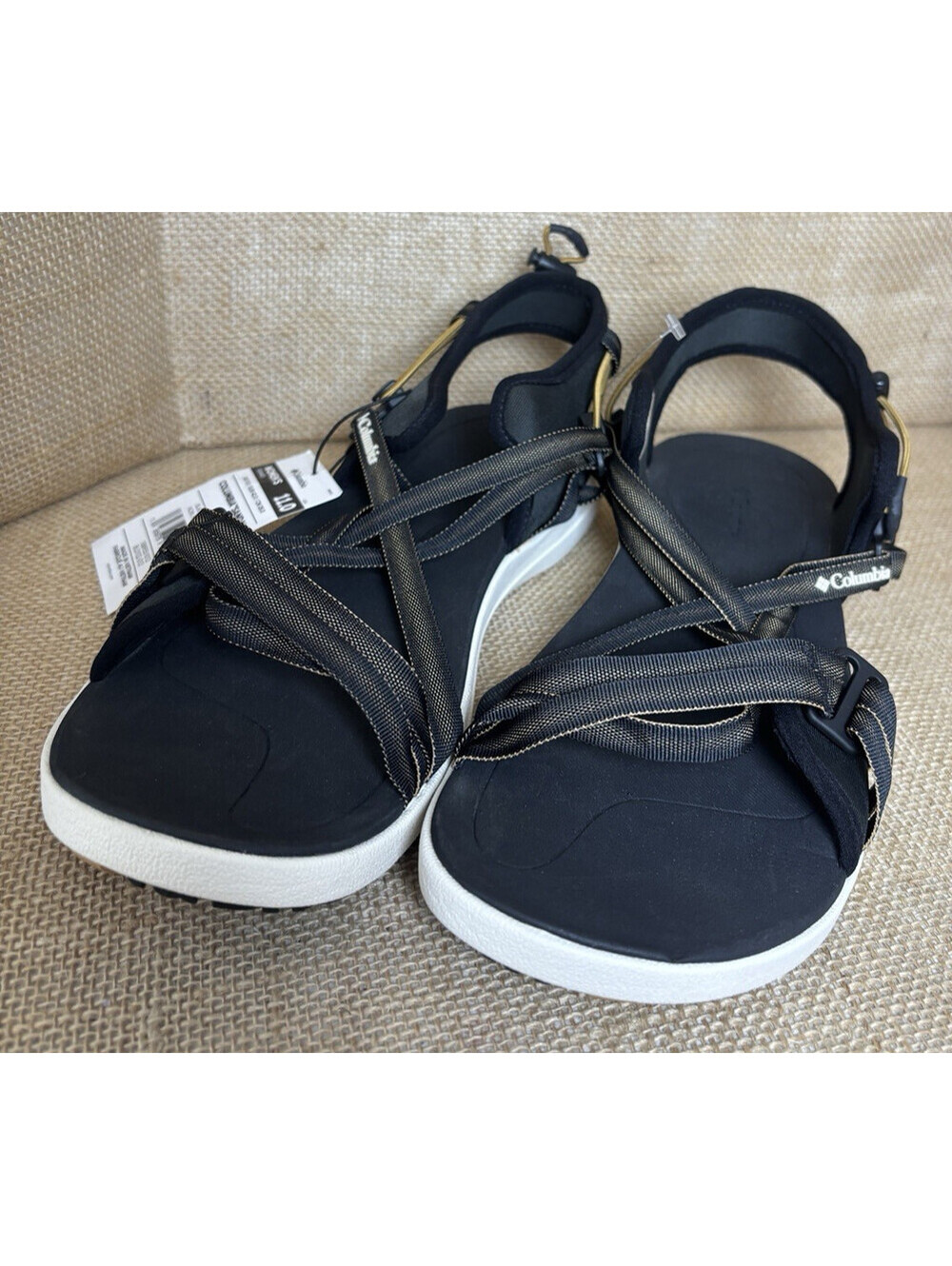 Columbia Sandals Wms  Black Dark Stone Strappy Outdoor Travel Walk Size 11 NWT